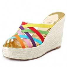 Christian Louboutin Crepon Cuñas de 140 mm Multicolor Christian Louboutin Crepon Cuñas de 140 mm Multicolor
