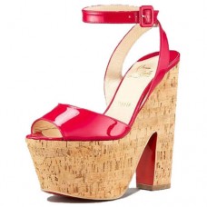 Sandalias de cuña Christian Louboutin Super Dombasle de 140 mm rojas Sandalias de cuña Christian Louboutin Super Dombasle de 140 mm rojas