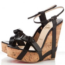 Sandalias de cuña Christian Louboutin Miss Cristo de 140 mm negras Sandalias de cuña Christian Louboutin Miss Cristo de 140 mm negras