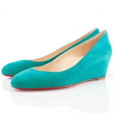 Sandalias de cuña Christian Louboutin New Peanut de 40 mm Caraibes Sandalias de cuña Christian Louboutin New Peanut de 40 mm Caraibes