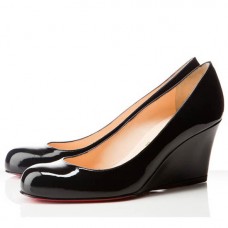 Sandalias de cuña Christian Louboutin Miss Boxe de 80 mm negras Sandalias de cuña Christian Louboutin Miss Boxe de 80 mm negras