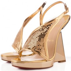 Sandalias de cuña Christian Louboutin Roxy Muse de 120 mm color oro Sandalias de cuña Christian Louboutin Roxy Muse de 120 mm color oro