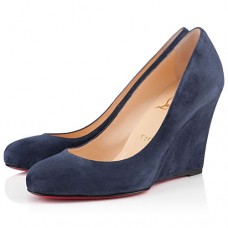 Sandalias de cuña Christian Louboutin Ron Ron Zeppa de 80 mm, color azul. Sandalias de cuña Christian Louboutin Ron Ron Zeppa de 80 mm, color azul.