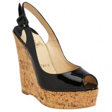 Sandalias de cuña Christian Louboutin Uue Plume de 140 mm negras Sandalias de cuña Christian Louboutin Uue Plume de 140 mm negras