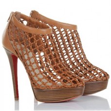 Botines Christian Louboutin Coussin de 140 mm, color marrón. Botines Christian Louboutin Coussin de 140 mm, color marrón.