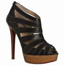 Botines Christian Louboutin Piqué Cire de 140 mm, color negro. Botines Christian Louboutin Piqué Cire de 140 mm, color negro.