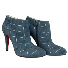 Botines Christian Louboutin Globe de 100 mm, color azul. Botines Christian Louboutin Globe de 100 mm, color azul.