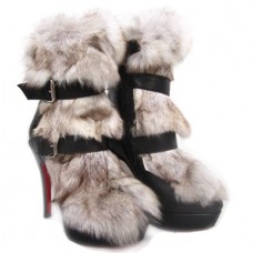 Botines Christian Louboutin Toundra Fur de 120 mm, color negro. Botines Christian Louboutin Toundra Fur de 120 mm, color negro.