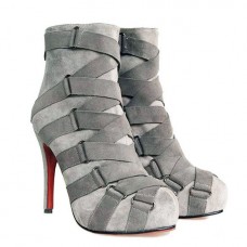 Botines Christian Louboutin Nitoinimoi Bandage de 120 mm, color gris. Botines Christian Louboutin Nitoinimoi Bandage de 120 mm, color gris.