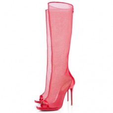 Christian Louboutin Alta Dentelle 120mm Botas Rojas Christian Louboutin Alta Dentelle 120mm Botas Rojas