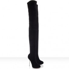 Botas Christian Louboutin Big Lips hasta el muslo de 120 mm, color negro. Botas Christian Louboutin Big Lips hasta el muslo de 120 mm, color negro.