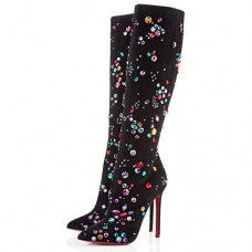 Botas Christian Louboutin Pigalle Botta Strass de 120 mm negras Botas Christian Louboutin Pigalle Botta Strass de 120 mm negras