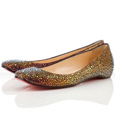 Bailarinas Christian Louboutin Gozul Strass color parmesano oscuro Bailarinas Christian Louboutin Gozul Strass color parmesano oscuro