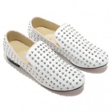 Mocasines Christian Louboutin Rolling Spikes blancos Mocasines Christian Louboutin Rolling Spikes blancos