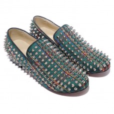 Mocasines Christian Louboutin Rolling Spikes verdes Mocasines Christian Louboutin Rolling Spikes verdes