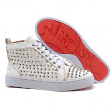 Zapatillas Christian Louboutin Louis Silver Spikes blancas Zapatillas Christian Louboutin Louis Silver Spikes blancas
