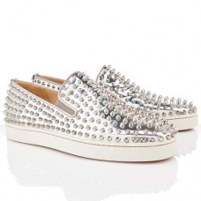 Mocasines Christian Louboutin Roller Boat plateados Mocasines Christian Louboutin Roller Boat plateados