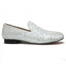 Mocasines Christian Louboutin Strass blancos