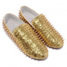 Mocasines Christian Louboutin Rollerboy Spikes dorados Mocasines Christian Louboutin Rollerboy Spikes dorados
