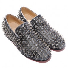 Mocasines Christian Louboutin Rollerboy Silver Spikes grises Mocasines Christian Louboutin Rollerboy Silver Spikes grises