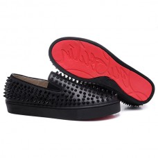 Mocasines Christian Louboutin Roller Boat Spikes negros Mocasines Christian Louboutin Roller Boat Spikes negros
