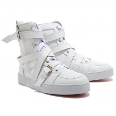 Zapatillas Christian Louboutin Louis con diamantes de imitación blancas Zapatillas Christian Louboutin Louis con diamantes de imitación blancas
