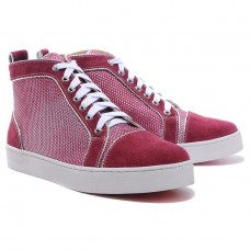 Zapatillas Christian Louboutin Louis con pedrería roja Zapatillas Christian Louboutin Louis con pedrería roja