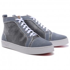 Zapatillas Christian Louboutin Louis con pedrería gris Zapatillas Christian Louboutin Louis con pedrería gris