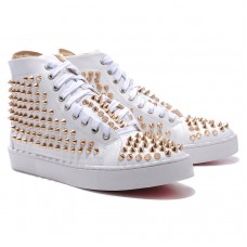 Zapatillas Christian Louboutin Louis Gold Spikes blancas Zapatillas Christian Louboutin Louis Gold Spikes blancas
