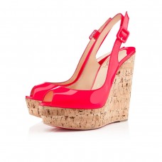 Christian Louboutin Une penacho 140 mm Cuñas Rosa París Christian Louboutin Une penacho 140 mm Cuñas Rosa París