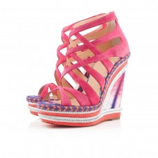 Sandalias de cuña Christian Louboutin Tosca de 140 mm color rosa matador Sandalias de cuña Christian Louboutin Tosca de 140 mm color rosa matador