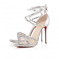 Sandalias Christian Louboutin Monocronana de 120 mm, color plata. Sandalias Christian Louboutin Monocronana de 120 mm, color plata.