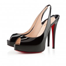 Zapatos de tacón Christian Louboutin Flo de 120 mm con tira trasera, color negro. Zapatos de tacón Christian Louboutin Flo de 120 mm con tira trasera, color negro.