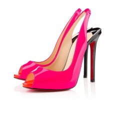 Zapatos de tacón Christian Louboutin Flo de 120 mm con tira trasera, color rosa matador. Zapatos de tacón Christian Louboutin Flo de 120 mm con tira trasera, color rosa matador.
