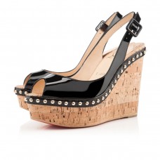 Sandalias de cuña Christian Louboutin Monica de 140 mm negras Sandalias de cuña Christian Louboutin Monica de 140 mm negras