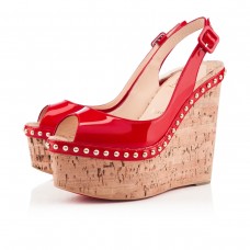 Sandalias de cuña Christian Louboutin Monica de 140 mm color rosa matador Sandalias de cuña Christian Louboutin Monica de 140 mm color rosa matador