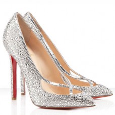Zapatos de tacón Christian Louboutin Super Vic de 120 mm, color plata. Zapatos de tacón Christian Louboutin Super Vic de 120 mm, color plata.