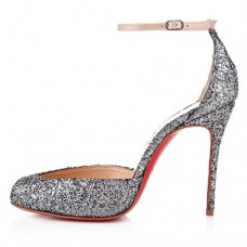 Zapatos de tacón Christian Louboutin Tres Decollete de 100 mm, color gris. Zapatos de tacón Christian Louboutin Tres Decollete de 100 mm, color gris.