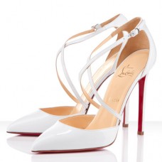 Zapatos de tacón Christian Louboutin Crosspiga de 120 mm, color blanco. Zapatos de tacón Christian Louboutin Crosspiga de 120 mm, color blanco.