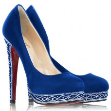 Zapatos de tacón Christian Louboutin Eugenie de 120 mm, color azul. Zapatos de tacón Christian Louboutin Eugenie de 120 mm, color azul.