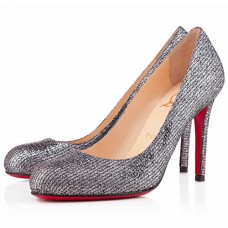 Zapatos de tacón Christian Louboutin Simple de 100 mm, color plata.
