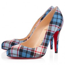 Zapatos de tacón Christian Louboutin Ron Ron de 100 mm, color azul. Zapatos de tacón Christian Louboutin Ron Ron de 100 mm, color azul.