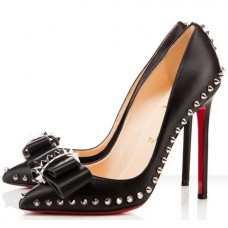 Zapatos de tacón Christian Louboutin Lucifer Bow de 120 mm, color negro. Zapatos de tacón Christian Louboutin Lucifer Bow de 120 mm, color negro.