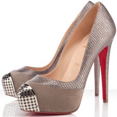 Zapatos de tacón Christian Louboutin Maggie de 140 mm, color Elefante, color peltre. Zapatos de tacón Christian Louboutin Maggie de 140 mm, color Elefante, color peltre.