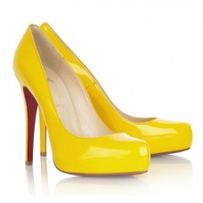 Zapatos de tacón Christian Louboutin Rolando de 120 mm, color amarillo.