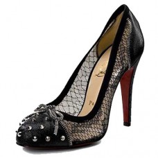 Zapatos de tacón Christian Louboutin Candy Lace de 120 mm, color negro. Zapatos de tacón Christian Louboutin Candy Lace de 120 mm, color negro.