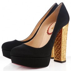 Zapatos de tacón Christian Louboutin Bois Dore de 140 mm, color negro/dorado. Zapatos de tacón Christian Louboutin Bois Dore de 140 mm, color negro/dorado.
