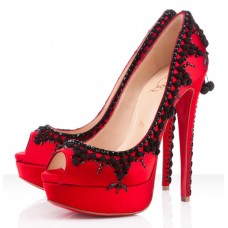 Zapatos de tacón Christian Louboutin Torero de 140 mm con puntera abierta, color rojo. Zapatos de tacón Christian Louboutin Torero de 140 mm con puntera abierta, color rojo.