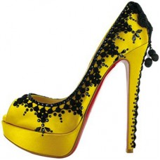 Zapatos de tacón Christian Louboutin Torero de 140 mm con puntera abierta, color limón. Zapatos de tacón Christian Louboutin Torero de 140 mm con puntera abierta, color limón.
