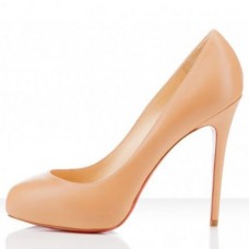 Zapatos de tacón Christian Louboutin New Declic de 120 mm, color beige.